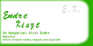 endre kiszt business card